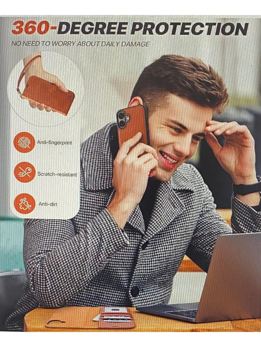 OCASE Wallet Case for iPhone 17 Brown